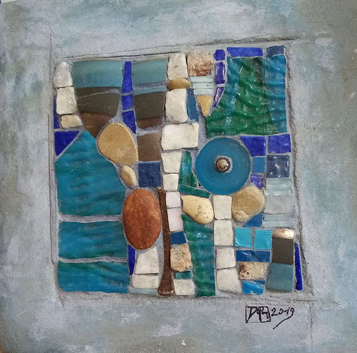 petite mosaique bleue mosaique création vente décoration